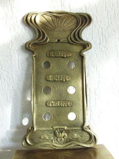 Große traumhafte original Jugendstil Messing Bronze NamensTafel Tür
