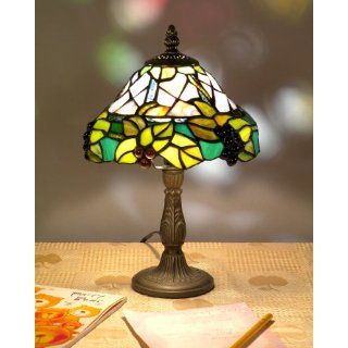 Kleine, ausgefallene Tischlampe Lampe im Tiffany Stil  Wein 