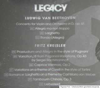 DAVID GARRETT   LEGACY  Album CD Beethoven Violin Concerto Fritz