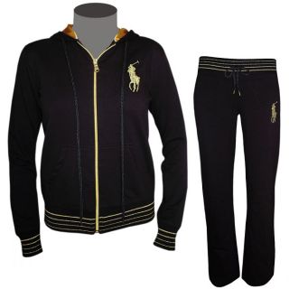Polo Ralph Lauren Damen Trainingsanzug schwarz/gold Jogginganzug