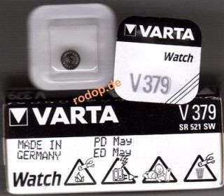 2x V379 Varta Knopfzellen Silber SR63   LR521   SR521SW