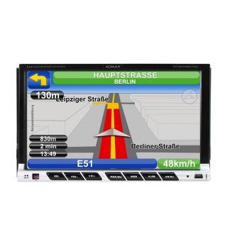 2DIN 18cm/7HD Touchscreen DVD RDS AUTORADIO GPS NAVI Dual Zone USB SD