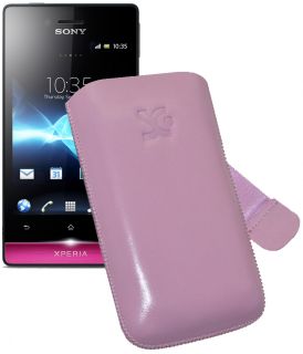SunCase Etui Tasche Ledertasche Case LUXUS für Sony Xperia Miro in