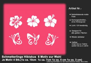 Wandtattoo Wandaufkleber Hibiskus Blüten Schmetterlinge Butterfly 4
