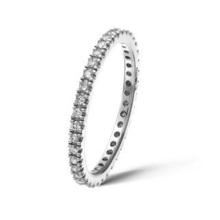Damen Ring 9 Karat (375) Weißgold Diamant Gr. 50 (15.9) PR08117W K