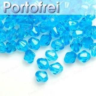 ca. 380 ACRYL blau Perlen Beads Spacer 4mmx3mm AR0101