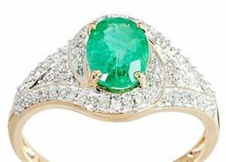 Harry Ivens IV Ring GG 375 Smaragd mit Diamanten