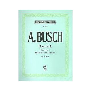 Hausmusik Op 26/1 Duett. Klarinette, Violine Busch Adolf