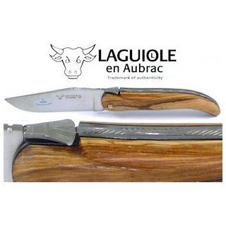 Original Laguiole en Aubrac ® Jagdmesser Olivenholz, 12C27 Stahl