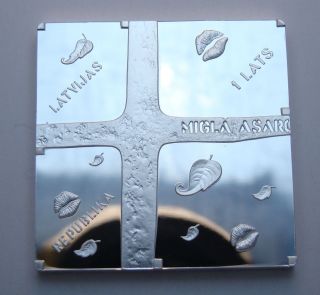 2011 Latvia Fog mists the pane 1 lat silver proof coin 200