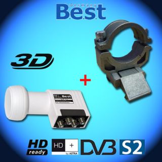 Astro Spiegel + Best HQDL 404 MF DIGITAL Quad LNB HDTV 3D HD+