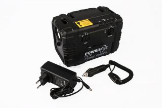 POWERplus Cougar Pedal Generator Outdoor Batterie mit Handscheinwerfer