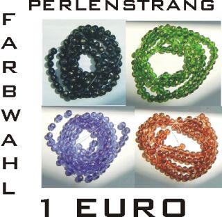 NUR 1 EURO *PERLEN STRANG* *DESIGN RUND* 8 mm FREIE FARBWAHL