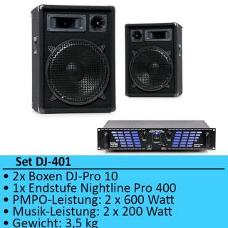 800W Partyanlage PA Anlage Boxen Verstärker DJ 401
