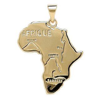 Anhänger Afrika Kontinent Karte Gold Plattiert