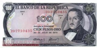 Kolumbien / Colombia   100 Pesos Oro 1973   P.415 73 UNC