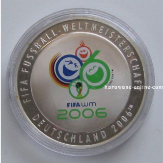 Offizielle Gedenkprägung FIFA WM 2006 Deutschland Farbe Medaille PP