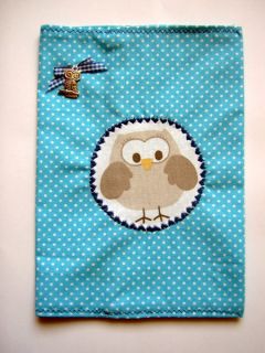 Eule Mutterpasshülle Mutterpass Umschlag Heft Owl blau ( 2 Farben zur