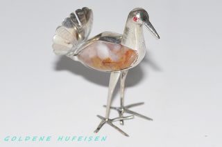 Vogel aus 800er Silber mit Naturstein Handarbeit Bruchsilber Konvolut