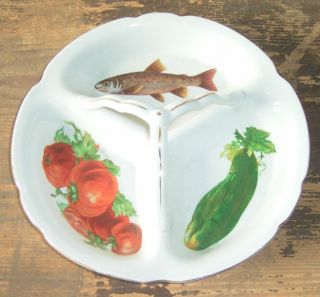 Anbietschale Victoria Porzellan Fisch Gurke Tomate *