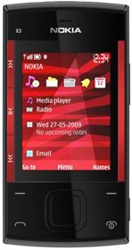 Nokia X3 Handy (Ovi, UKW Radio, 3,2 MP) red black