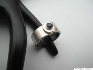 massiver Designer Silber Ring 925 Silber mit blauem Stein Gr.18,4mm