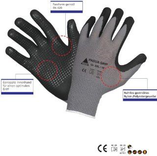 ® Handan Nylon Strick Handschuhe   EN 388 CE Cat 2   benoppt   grau