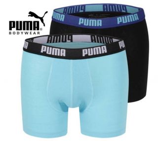 Puma Basic 2er Pack Boxer Short S XL Aquarius / Black NEU B438