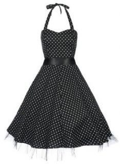 Lindy Bop Rockabilly Kleid 50er Jahre Bonnie, schwarz gepunktetes