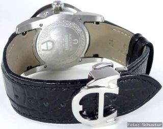 AIGNER Firenze Herrenuhr Uhr Lederband UVP* 659 € NEU schwarz silber