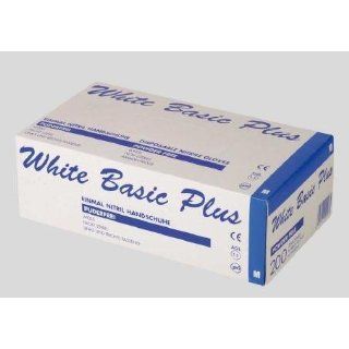 White Basic Plus Nitrilhandschuhe, Box mit 200 Stück, Größe M