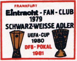 gedruckter Aufnäher Eintracht Frankfurt Fanclub schwarz weiße Adler
