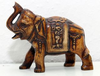 Elefant Beinfigur Skulptur China Feng Shui Asiatika Beinschnitzerei