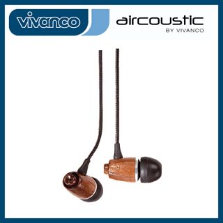Aircoustic Stereo In Ear Kopfhörer Walnussholz 3,5mm