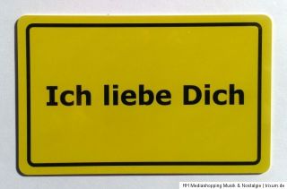 PVC Ortsschild, Fun Schild, Ich liebe Dich 5,5 x 8,5 cm