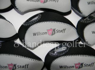 10 Wilson Staff Iron Covers New Black Grey Neoprene Golf Headcovers