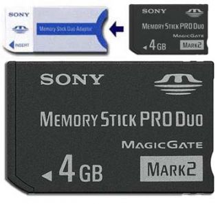 New 4G 4GB MS Memory Stick Pro Duo Card with FREE Adapter For Sony