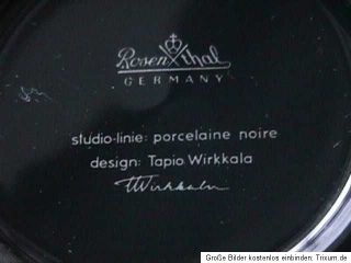Teller Rosenthal porcelaine noire Goldbemalung Design Tapio Wirkkala