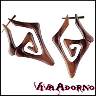 Ethno Holz Ohrringe aus Sono Holz CC473