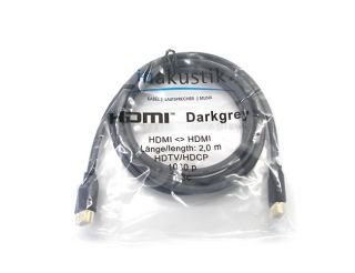 inakustik Darkgrey HDMI Kabel Full HD 2 Meter  NEU