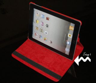 iPad 2, 360° Drehbar Smart Edel Leder Tasche Hülle Etui Leather Case