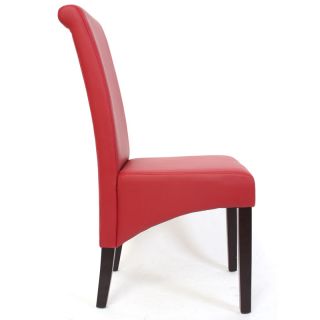Ware 2x Esszimmerstuhl Lehnstuhl Stuhl M37 ~ Kunstleder matt,rot