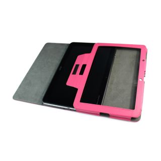 Pink Leather Folio Case Cover with Stand for Acer Iconia Tab A510