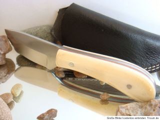 Skinner Messer+Jagd Messer+Knochen Heftschalen+Lederscheide+Sau scharf