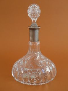 Bleikristall Karaffe   800er Silberausguss mit Silberstempel ab 1888