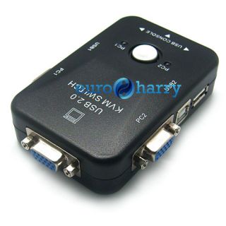 KVM Switch Adapter 2 Port kompakter KVM Switch (VGA, Tastatur, Maus
