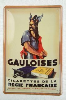 Blechschild, Tabakwerbung für Gauloises Zigaretten, 20x30 cm Bar