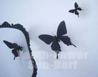 12Stk. 3D Schmetterlinge Wandtattoos Wand Sticker Schwarz Haus Art