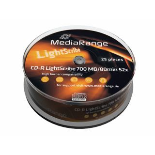 100 Mediarange CD Rohlinge lightscribe 52x Spindel