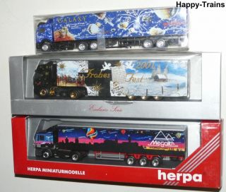 5x Herpa LKW 187 / Weihnachten 2001+2002+ Megalith+Galaxy OVP, 1x PC